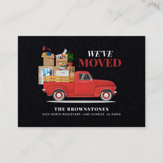 引っ越しましたモダン家族の動きの発表 名刺 (正面)