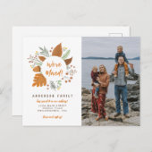 引っ越しましたモダン感謝祭の写真の移動 案内ポストカード (正面/裏面)