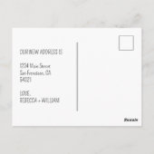 引っ越しましたモダン手書きスクリプト ポストカード (裏面)