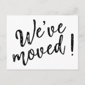 引っ越しましたモダン手書きスクリプト ポストカード (正面)