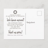 引っ越しましたモダン熱帯ビーチサンセット移動 案内ポストカード (裏面)