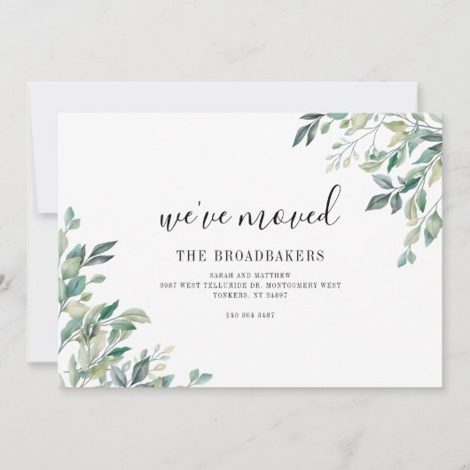 引っ越しましたモダン移動 案内状 (正面)