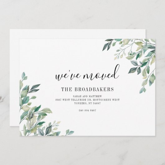 引っ越しましたモダン移動 案内状 (正面/裏面)