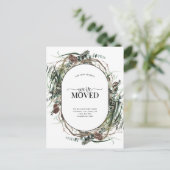 引っ越しましたユーカリほこりっぽい冬 案内ポストカード (スタンド正面)