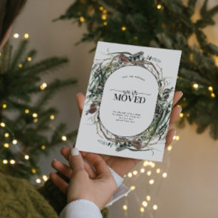 引っ越しましたユーカリほこりっぽい冬 案内ポストカード