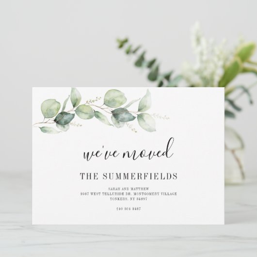 引っ越しましたユーカリ住所移動の変更 案内状 (スタンド正面)