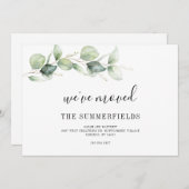 引っ越しましたユーカリ住所移動の変更 案内状 (正面/裏面)