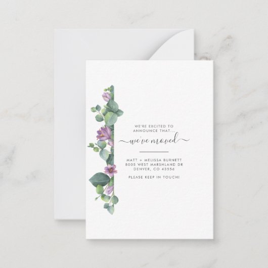 引っ越しましたユーカリ植物移動 ノートカード (正面)