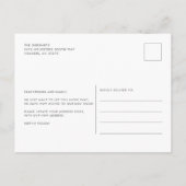 引っ越しましたユーカリ紫の緑の葉の移動 案内ポストカード (裏面)