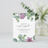 引っ越しましたユーカリ紫の緑の葉の移動 案内ポストカード (スタンド正面)