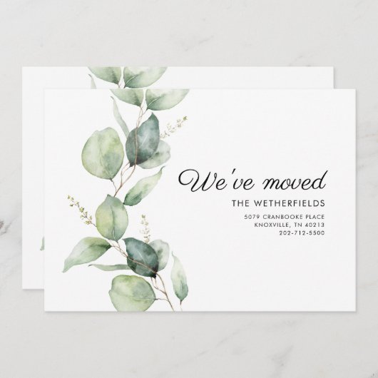 引っ越しましたユーカリ 案内状 (正面/裏面)