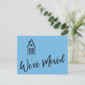 引っ越しましたリッモダントハウススケッチブルー ポストカード (スタンド正面)