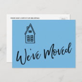 引っ越しましたリッモダントハウススケッチブルー ポストカード (正面/裏面)