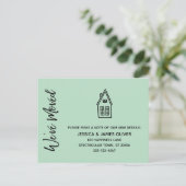 引っ越しましたリッモダントハウススケッチミント ポストカード (スタンド正面)