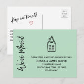 引っ越しましたリッモダントハウススケッチミント ポストカード (正面/裏面)