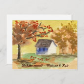 引っ越しましたリトルコテージ秋の木紅葉 案内ポストカード (正面/裏面)