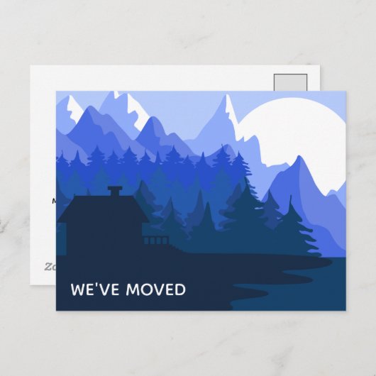 引っ越しましたレイクハウスの住所変更 案内ポストカード (正面/裏面)