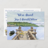 引っ越しましたレイクボートマウンテンバジェット波止場移動 案内ポストカード (正面/裏面)