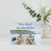 引っ越しましたレイクボートマウンテンバジェット波止場移動 案内ポストカード (スタンド正面)