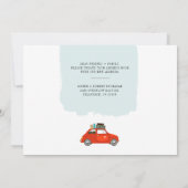 引っ越しましたレッドカー新年の冒険の移動 案内状 (裏面)