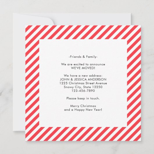 引っ越しましたレッドクリスマスカーツリーホリデームービング 案内状 (裏面)