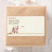 引っ越しましたレッドベリー自然クリスマスホリデー ラベル (インサイチュ)