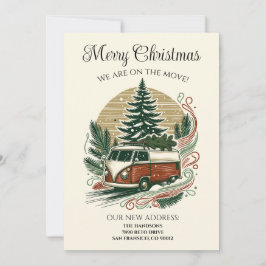 引っ越しましたレトロクリスマス 招待状