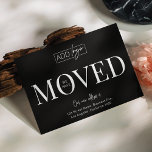 引っ越しましたロゴOfficeアドレスの変更<br><div class="desc">このミニマルなWe Have Moved Business Logoはがきデザインを使用して、お客様、従業員、および配送業者に新しいオフィスのアドレスを伝える。フォント付き白黒デザインモダン、会社のロゴ用の宇宙、新しい住所、連絡詳細、開館時間を備えたハガキを移動しモダンて、お客様やサプライヤの住所の変更に関して更新する簡単方法である。</div>