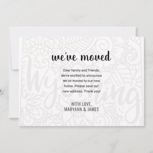 引っ越しましたワイオミング州フローラ曼荼羅 案内状 (裏面)