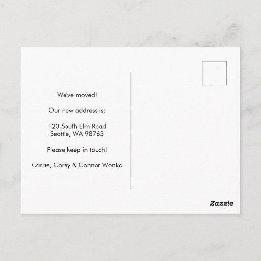 引っ越しましたワイルドフラワーブーケ新しいホームアドレス ポストカード (裏面)