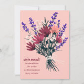 引っ越しましたワイルドフラワーブーケ新しいホームアドレス 招待状 (正面)