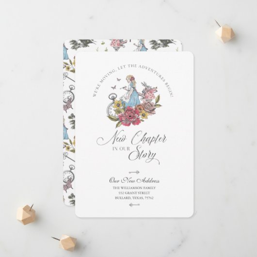 引っ越しましたヴィンテージアリスインワンダーランドムービング 案内状 (正面/裏面インサイチュ)