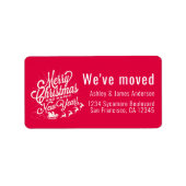 引っ越しましたヴィンテージクリスマスホリデーニューアドレス ラベル (正面)