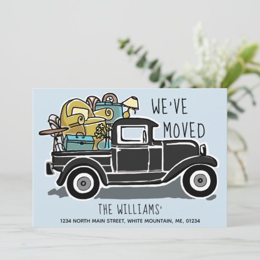 引っ越しましたヴィンテージブラックトラック住所の変更 案内状 (スタンド正面)