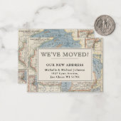 引っ越しましたヴィンテージマップウィスコンシンミシガンアドレス ノートカード (正面/裏面インサイチュ)