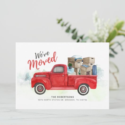 引っ越しましたヴィンテージレッドトラックの移動アドレス 案内状 (スタンド正面)
