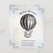 引っ越しましたヴィンテージ熱気球おもしろい 案内ポストカード (正面/裏面)