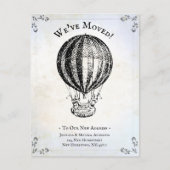 引っ越しましたヴィンテージ熱気球おもしろい 案内ポストカード (正面)