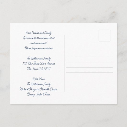 引っ越しました中世モノグラム移動発表 案内ポストカード (裏面)