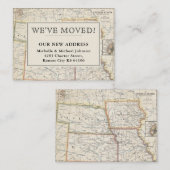 引っ越しました中央中西部ヴィンテージマップ移動 ノートカード (正面/裏面)