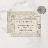 引っ越しました中央中西部ヴィンテージマップ移動 ノートカード (正面/裏面インサイチュ)