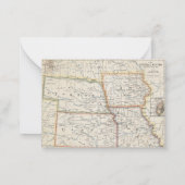 引っ越しました中央中西部ヴィンテージマップ移動 ノートカード (裏面)