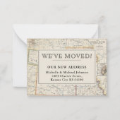 引っ越しました中央中西部ヴィンテージマップ移動 ノートカード (正面)