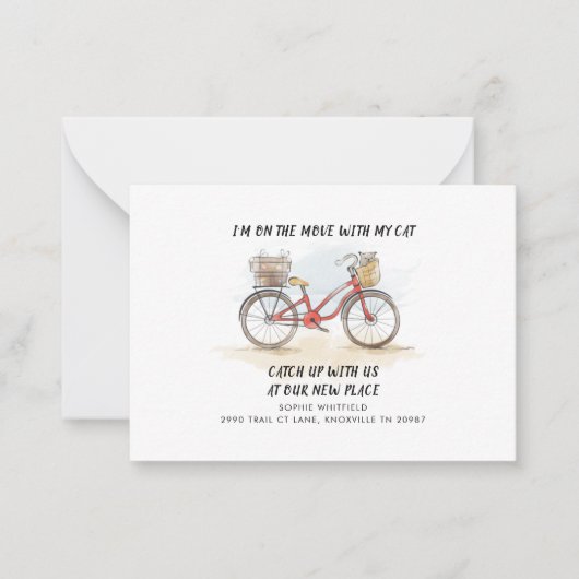 引っ越しました予算の動きのお知らせ ノートカード (正面)