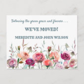 引っ越しました予算エレガントフローラ移動 案内ポストカード (正面)