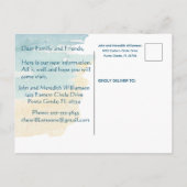 引っ越しました予算ビーチの移行発表 ポストカード (裏面)