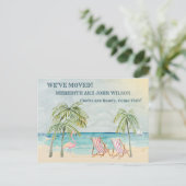 引っ越しました予算水カラー海ビーチ移動 案内ポストカード (スタンド正面)