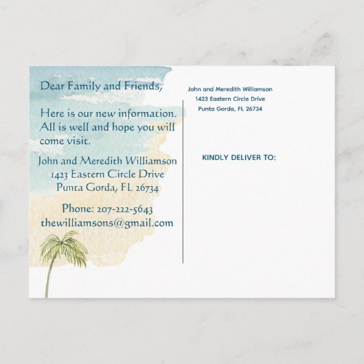 引っ越しました予算海ビーチゴルフムーブ 案内ポストカード (裏面)