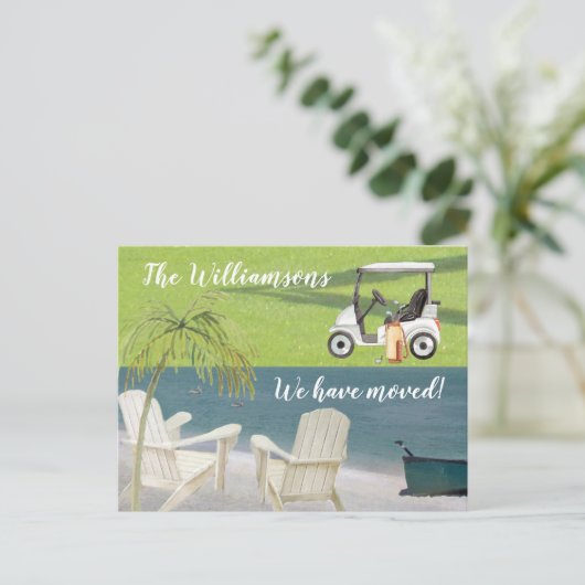 引っ越しました予算海ビーチゴルフムーブ 案内ポストカード (スタンド正面)