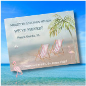 引っ越しました予算海ビーチ椅子の移動 案内ポストカード